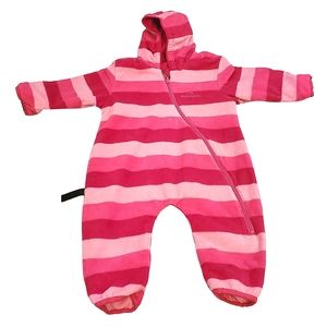 KATHMANDU | Baby's pink solid and striped reversible snow suit. Size 12M.